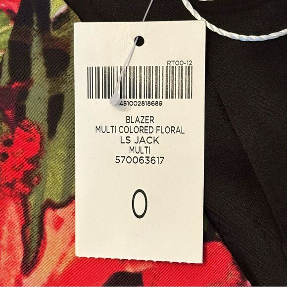 Chicos NWT Multicolor Floral Blazer Tropical Size 0 (4 - S) - Picture 8 of 9